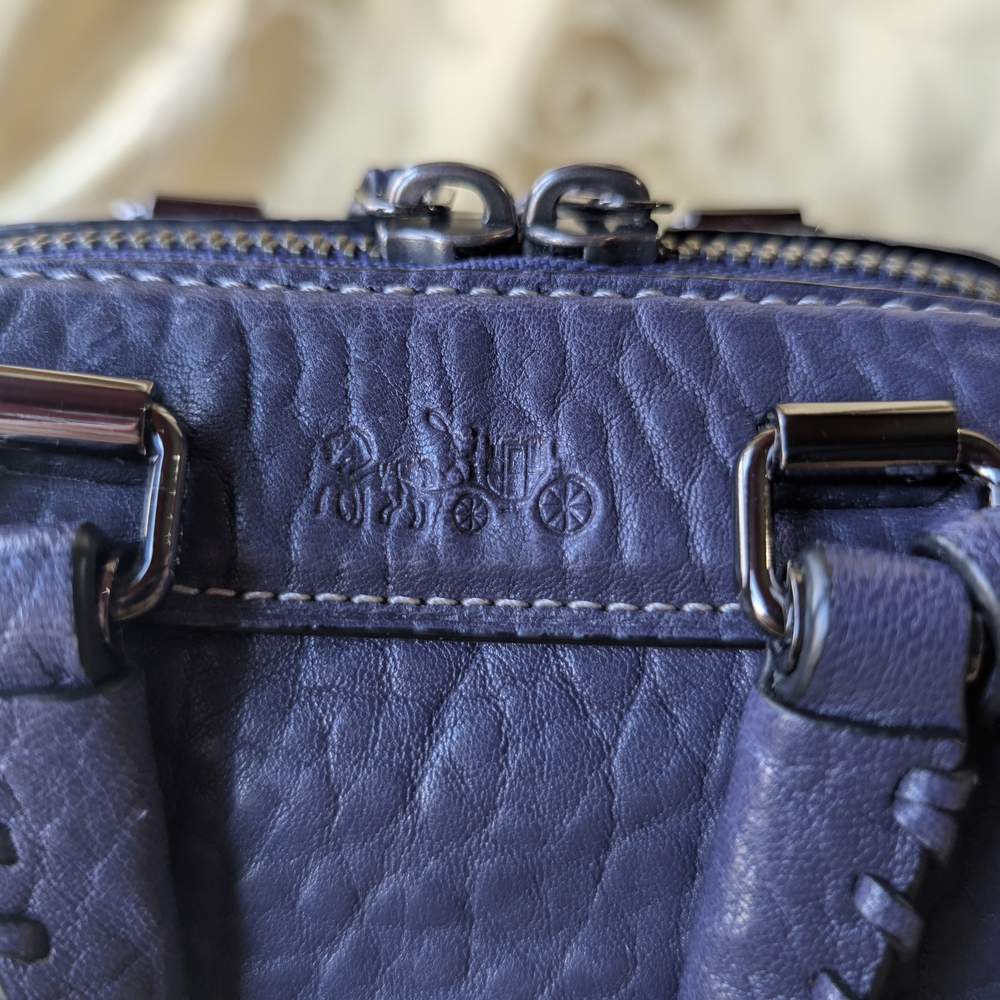 Coach Purple Leather Women's Bag - Picture 6 of 12